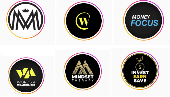 Exemple de comptes Instagram avec des bons logos